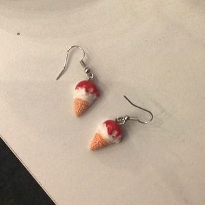 red snow cone earrings